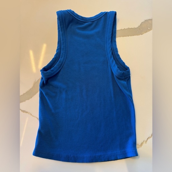 Blue Ribbed Tank Top - Picture 2 of 2